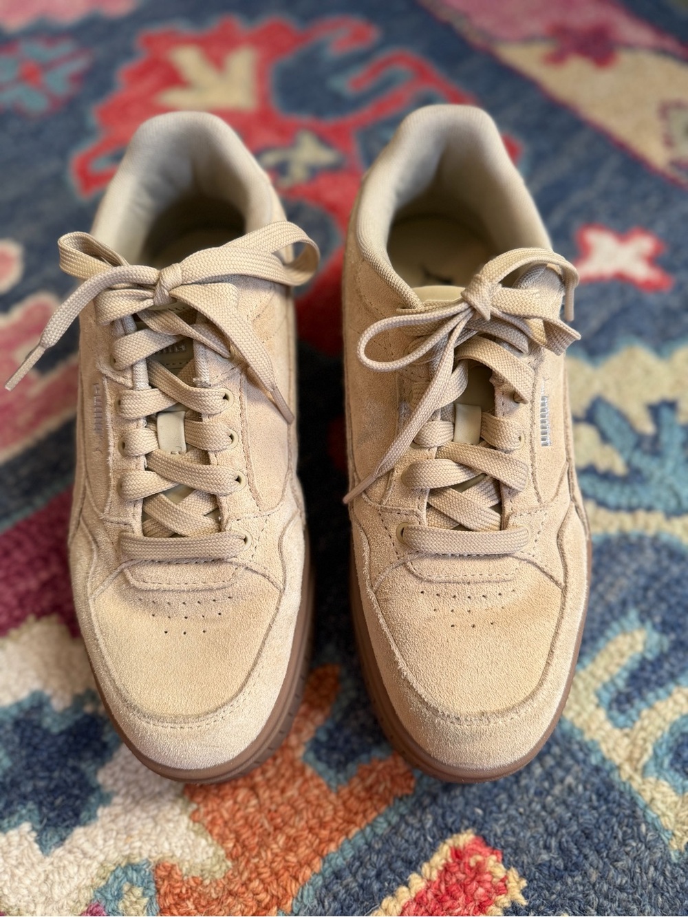 Puma Women's Beige Suede Sneakers